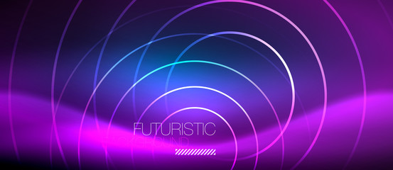 Neon glowing circles background