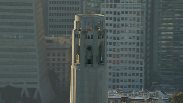 Aerial view San Francisco California USA Coit Tower Telegraph Hill