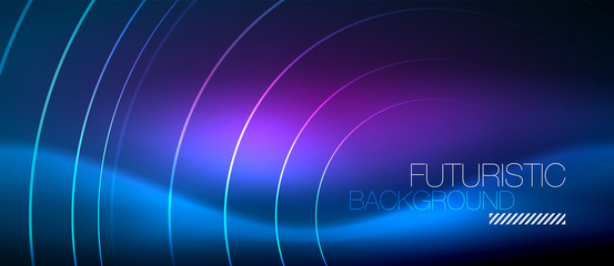 Neon glowing circles background
