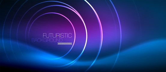 Neon glowing circles background