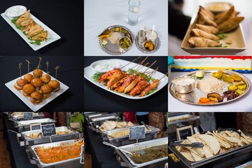 A display of various kinds of Indian food, Indian food collage