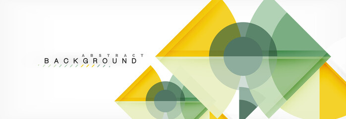 Triangles and circle geometric background