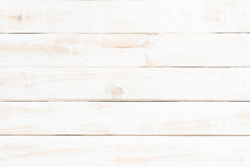 Top view of white wood texture background, wooden table.