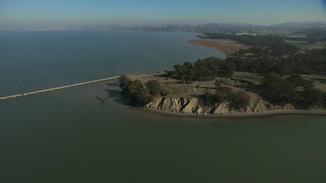 Aerial Pinole Point coastal shoreline Park California USA