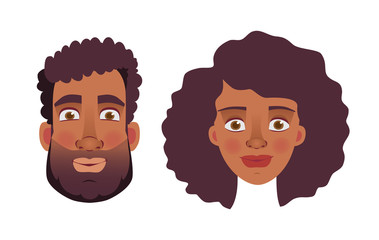 face of African man and woman