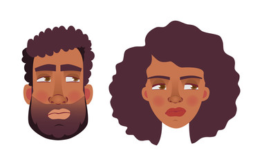 face of African man and woman