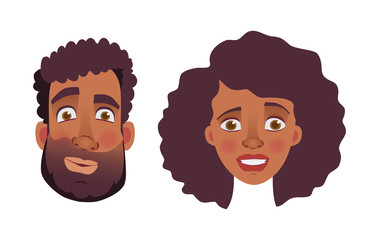 face of African man and woman