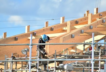 建築工事・木造建築・工事中