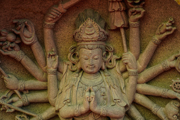 Statue of Chinese traditional deities