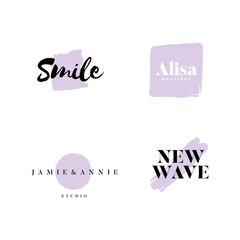 Collection of logos and branding vector