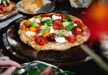 Homemade pizza food photography recipe idea