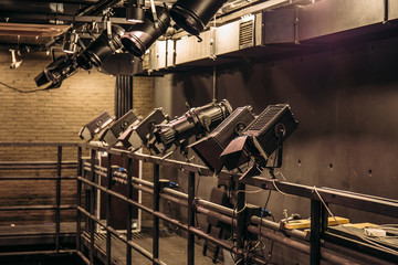 Modern stage theater floodlights and projector illumination equipment