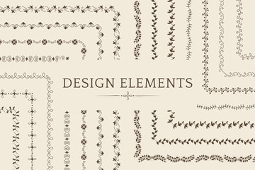Collection of divider design element vectors
