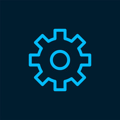 Supporting blue gear symbol vector