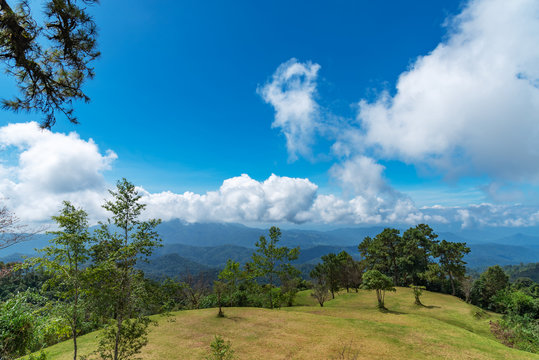 Clearly landscape view at Huai Nam Dang national park fell relax and calm