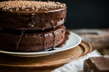 Chocolate cake food photography recipe idea