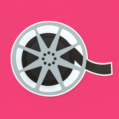 Obraz premium Movie reel icon isolated