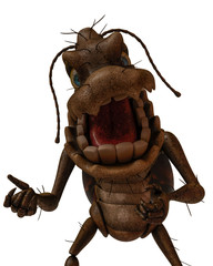 cockroach cartoon in white background