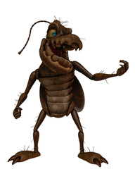 cockroach cartoon in white background