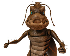 cockroach cartoon in white background