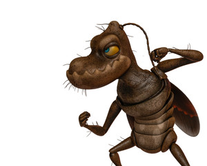 cockroach cartoon in white background