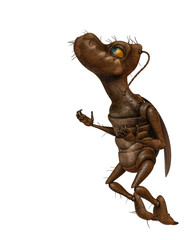 cockroach cartoon in white background