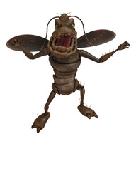 cockroach cartoon in white background