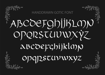 Decorative vintage magic styled letters. Vector script.