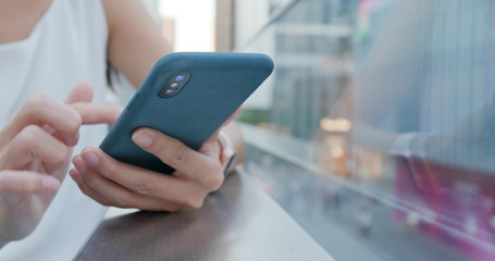 Close up of woman use of smart phone