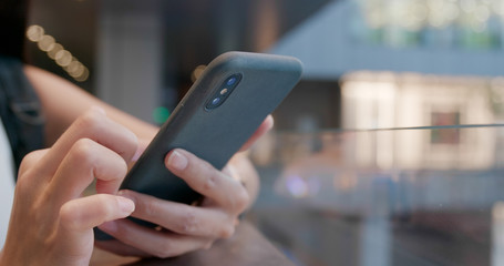 Woman hold with cellphone