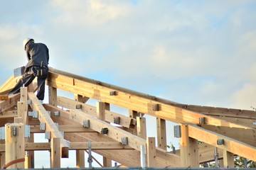 建築工事・木造建築・工事中 