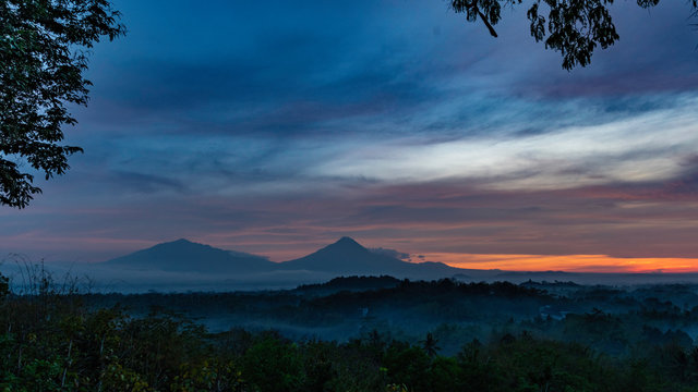 Morning Sun At Mt Merapi