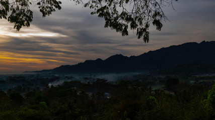 Fototapeta na wymiar Morning Sun at Mt Merapi