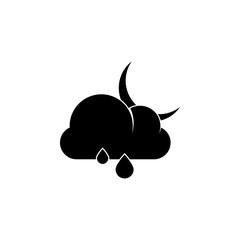 Fototapeta premium Cloud, raindrops and moon icon. Element of weather. Premium quality graphic design icon. Signs and symbols collection icon for websites, web design, mobile app