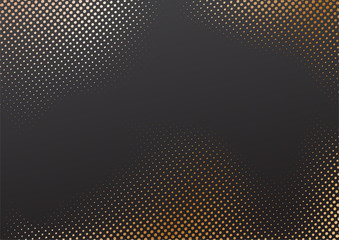 7344493 Halftone effect whit golden background. Golden mosaic banner. Vector illustration.
