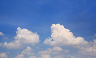 Abstract shape of white cloud on blue sky background.
