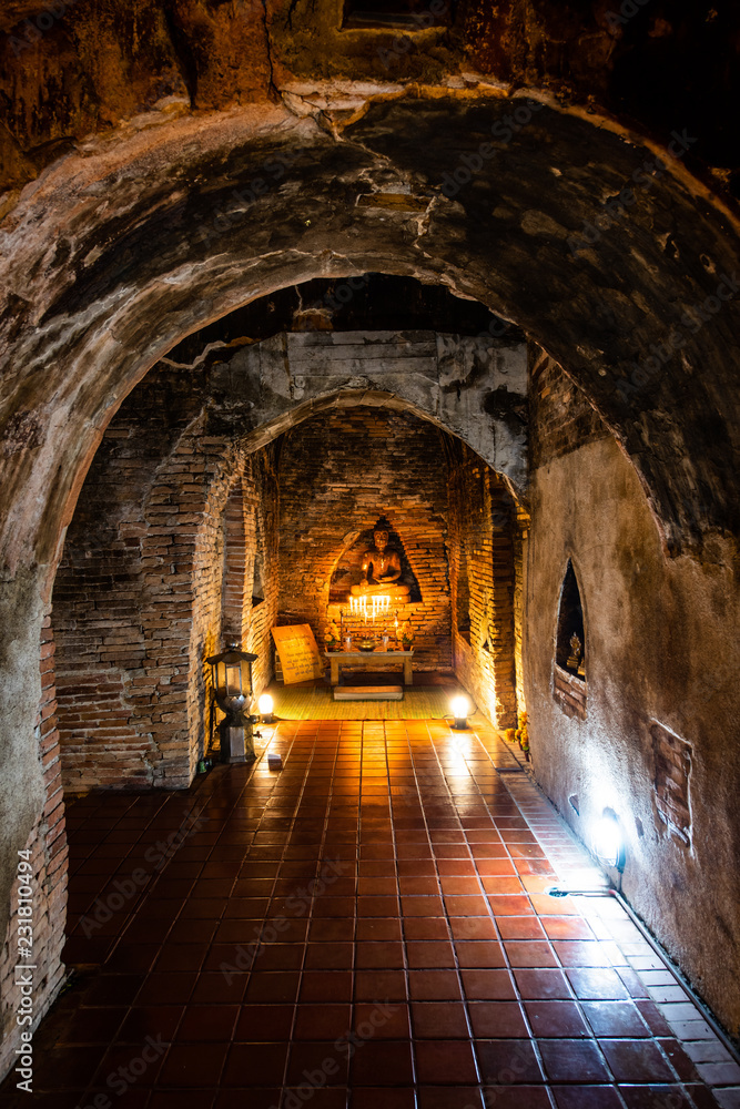 Canvas Prints The ancient tunnel of Umong temple