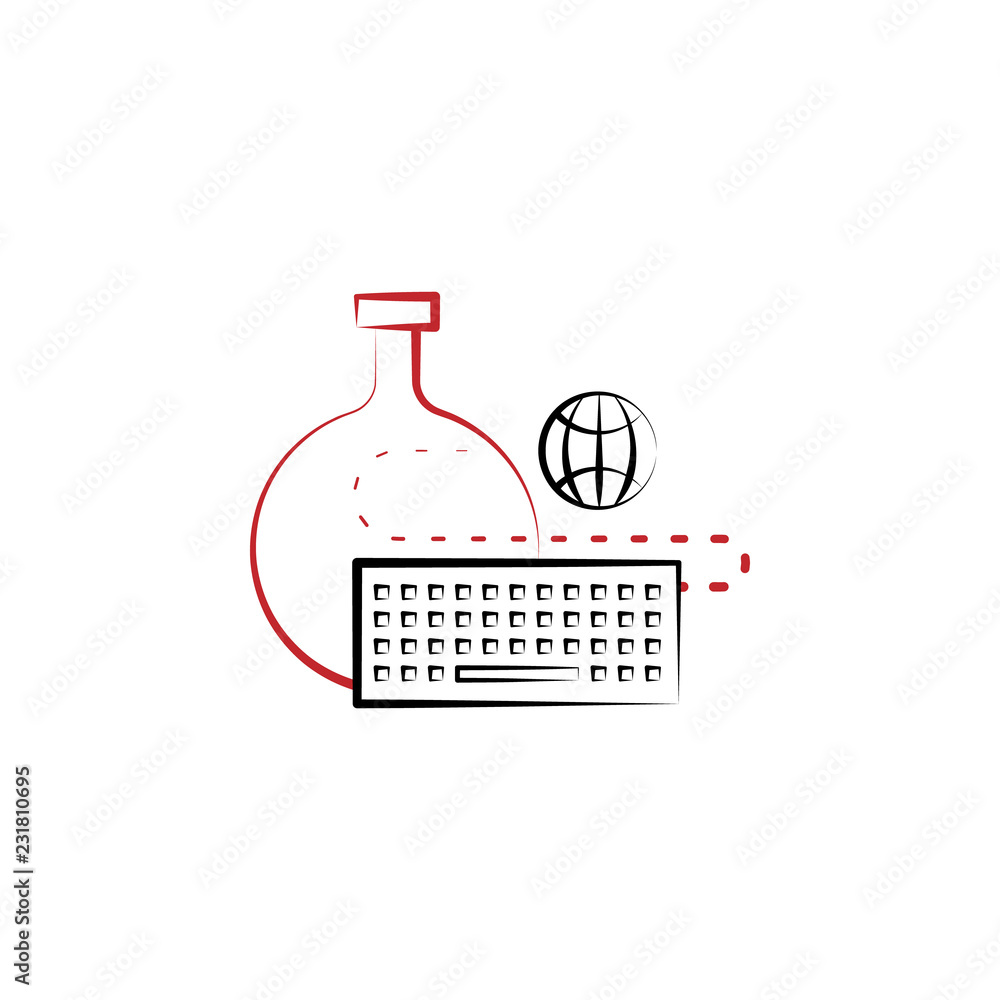 Poster online tests 2 colored line icon. simple colored element illustration. online tests outline symbol d