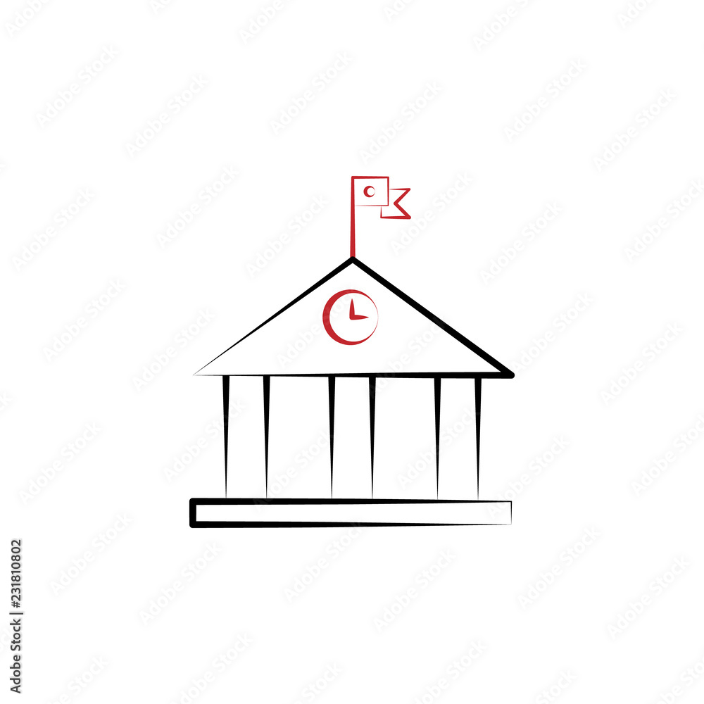 Poster university 2 colored line icon. simple colored element illustration. university outline symbol desig