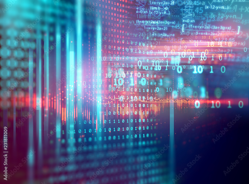Leinwandbilder digital code number abstract technology background