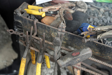 Blacksmith tools in workshop