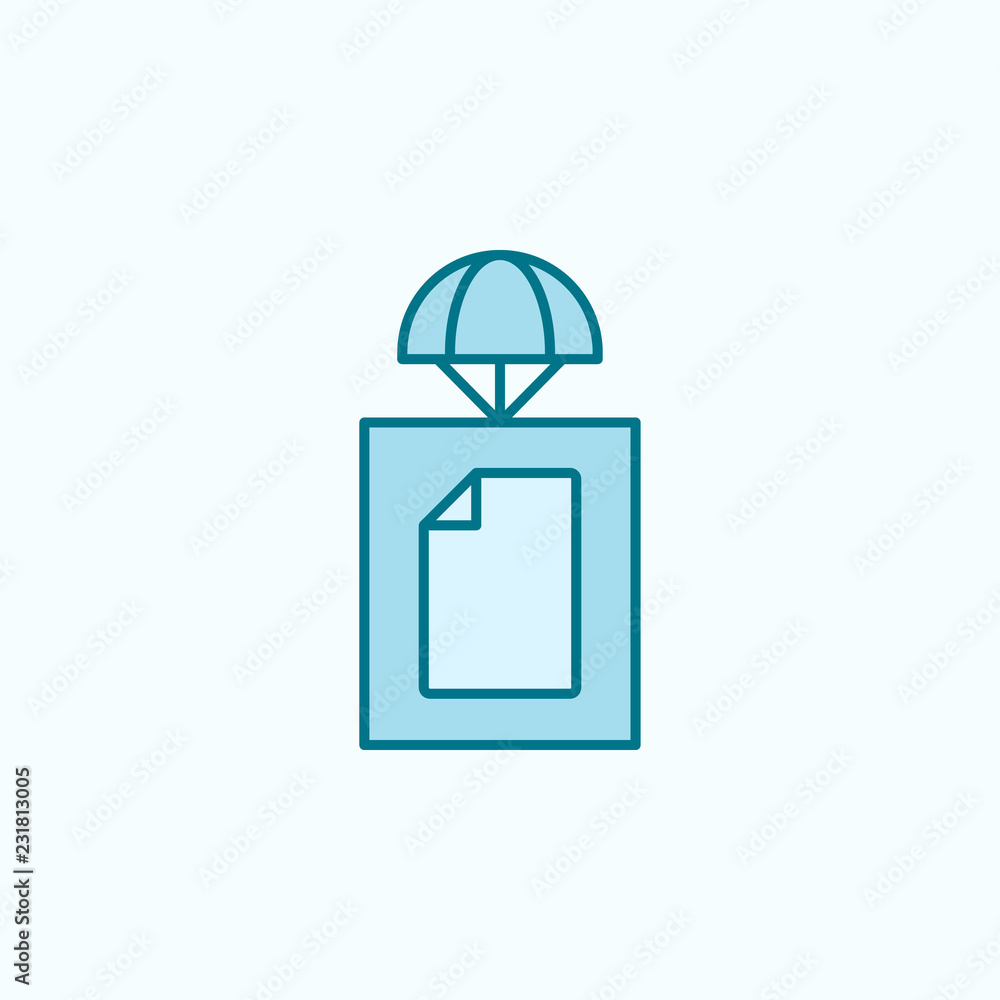 Aufkleber sending a document field outline icon