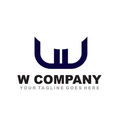 W letter logo design vector template