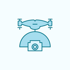 drone with camera  field outline icon