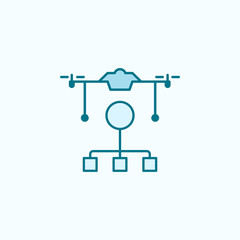 control of drones  field outline icon