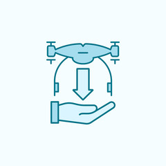 the drone descends  field outline icon