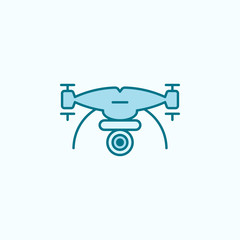 drone with camera  field outline icon