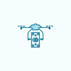 drone with money  field outline icon