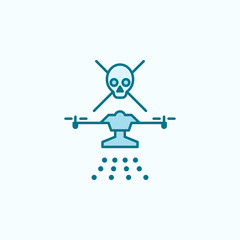 drone with chemical elements  field outline icon