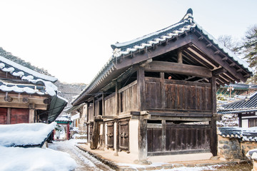Korean traditional wooden architecture in magoksa temple